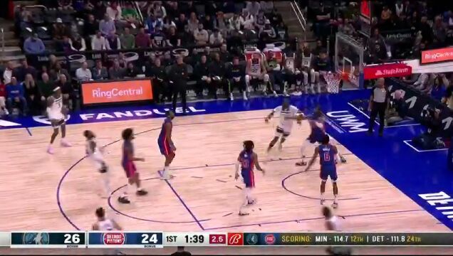 NBA常规赛：森林狼vs活塞中文解说全场回放