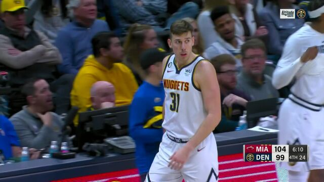 NBA常规赛：热火vs掘金第4节英文原声回放