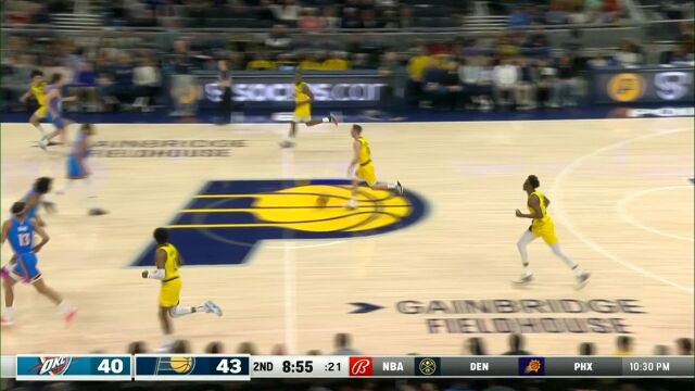 雷霆vs步行者第2节英文原声回放