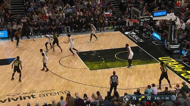 NBA常规赛：篮网vs爵士第3节英文原声回放