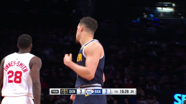 掘金vs篮网精华回放 约基奇22分17板10助末节被轰22-9惨遭翻盘