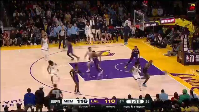 NBA常规赛：灰熊vs湖人中文解说全场回放
