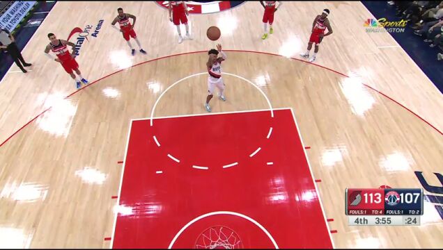 NBA常规赛：开拓者vs奇才第4节英文原声回放