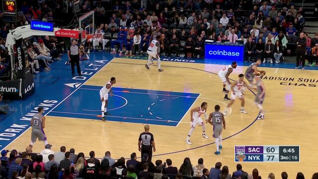 NBA常规赛：国王vs尼克斯第3节中文解说回放