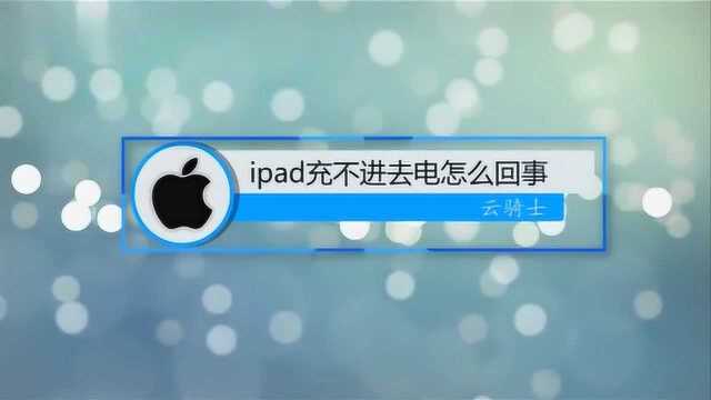 ipad充不进电怎么回事