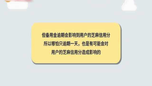 备用金逾期一天会怎样