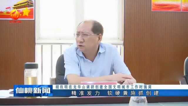 胡玖明在龙华山调研创建全国文明城市工作