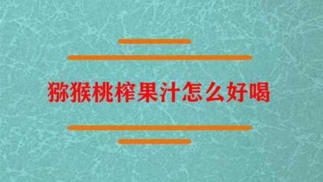 猕猴桃榨果汁怎么好喝呢?