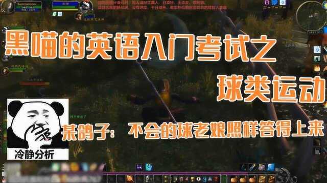 魔兽世界:黑喵的英语入门考试之球类运动