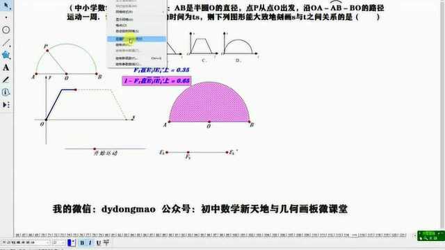 半圆上的动点函数图像问题的制作教程