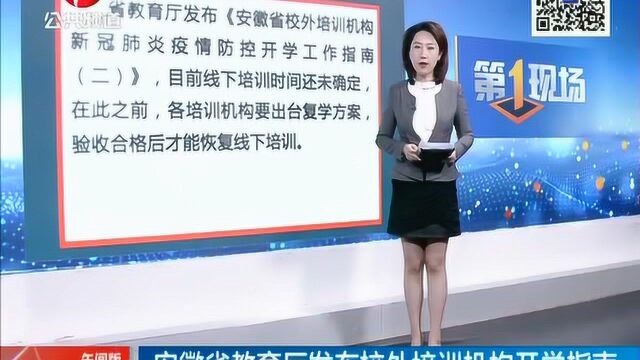 安徽省教育厅发布校外培训机构开学指南