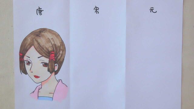 用3幅漫画展示,中国唐朝宋朝元朝美女的发型,你觉哪个最漂亮呢