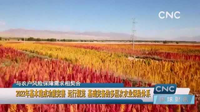 2022年基本建成功能完善,运行规范,基础完备的多层次农业保险体系