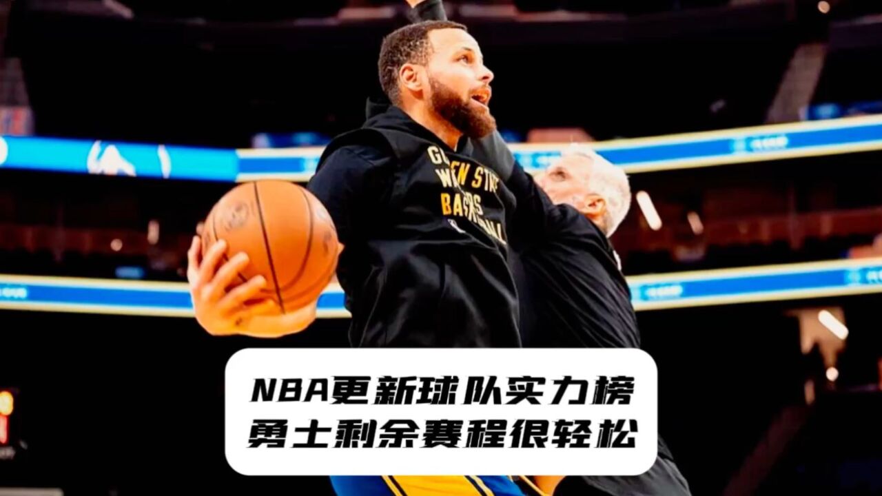 NBA最新实力榜出炉!勇士升至第18,赛程优势助力冲刺第六