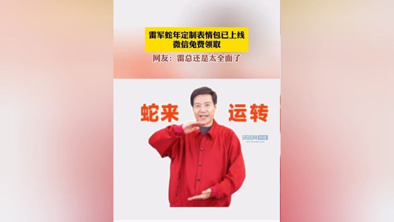 定制表情包已上线 网友:雷总还是太全面了