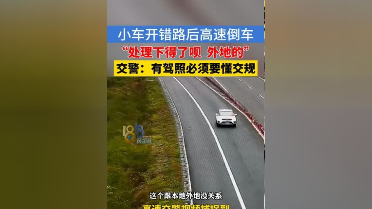 小车高速上倒车,交警:有驾照就必须懂交规,并且遵守