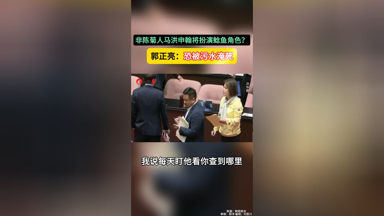 非陈菊人马洪申翰将扮演鲶鱼角色?郭正亮:恐被污水淹死