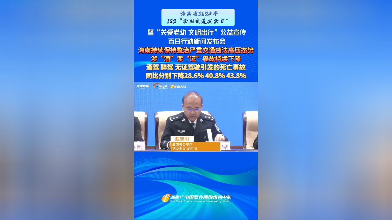 海南持续保持整治严重交通违法高压态势 涉“酒”涉“证”事故持续下降