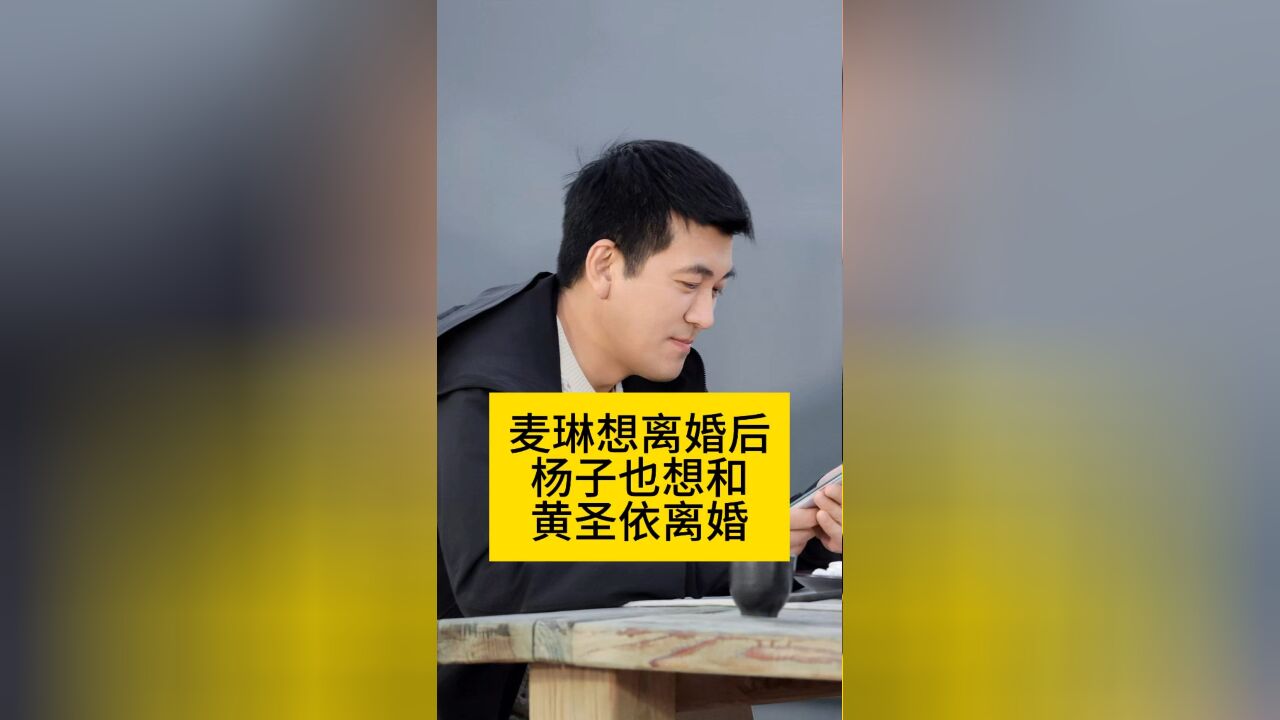 麦琳想离婚后,杨子也想和黄圣依离婚