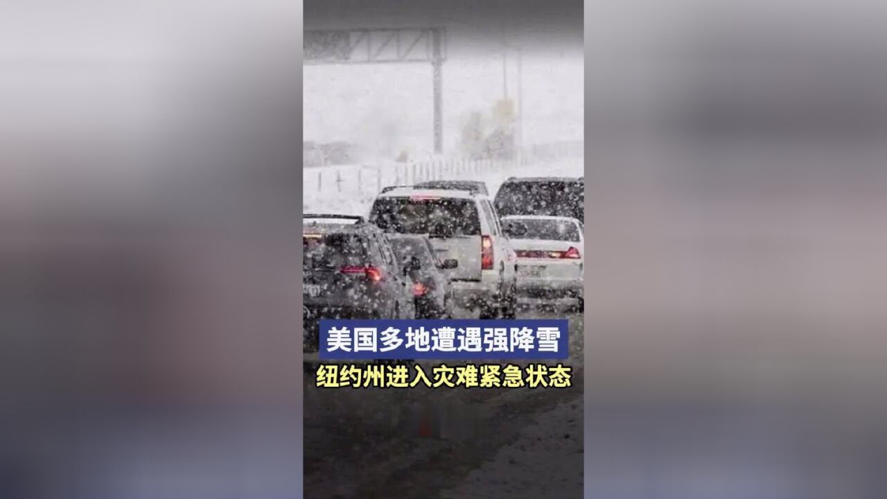 美国多地遭遇强降雪,纽约州部分地区进入灾难紧急状态