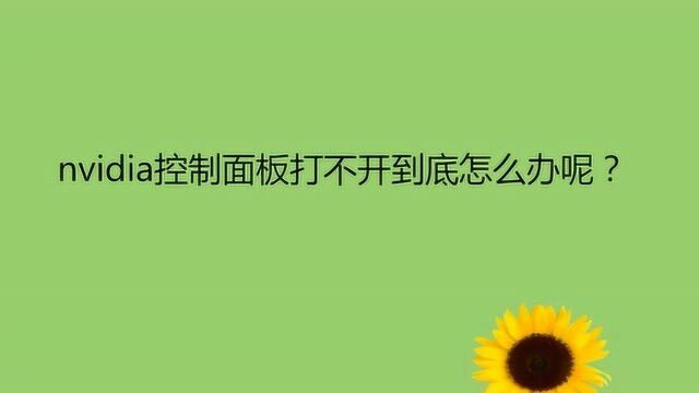 nvidia控制面板打不开到底怎么办呢?