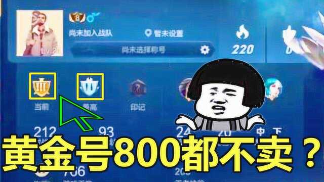 一个黄金号要价800,网友:送我都不要!看到账号沉默了