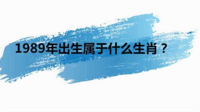 1989年出生属于什么生肖?