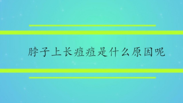 脖子上长痘痘是什么原因呢