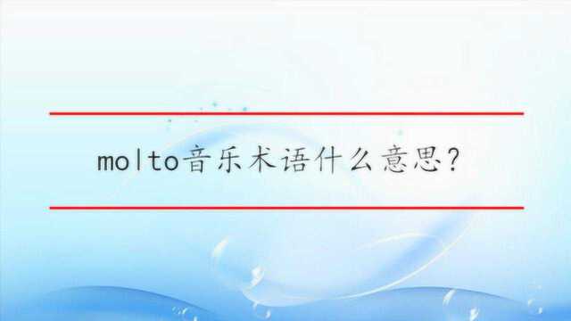 molto音乐术语什么意思?