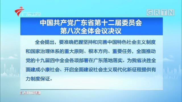 中国共产党广东省第十二届委员会:第八次全体会议决议