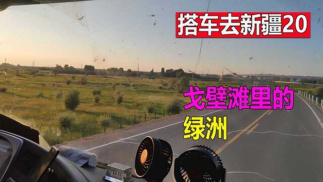 小伙在新疆搭车旅行,经过戈壁滩里的绿洲,这里的名字太好听了