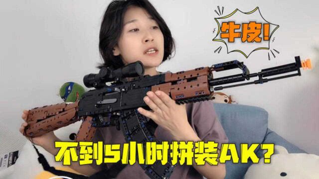 挑战5小时拼装积木枪AK47,区区700多个零件,蛋仔能否成功?