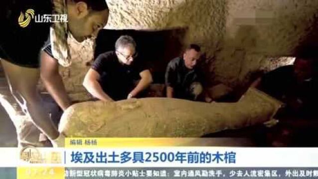 埃及出土多具2500年前的木棺:出土时木棺完全封闭