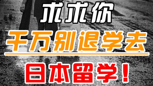 大学退学去日本留学有多惨?别再这么做了!