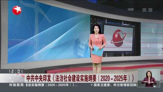 中共中央印发《法治社会建设实施纲要(20202025年)》