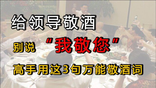 饭局上给领导敬酒,别说“我敬您”!高手用这3句万能敬酒词