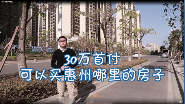 30万首付,惠州可以买哪里?