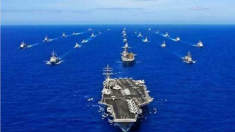 早年前，美國海軍和其他國家聯合軍演，其氣勢驚人！！