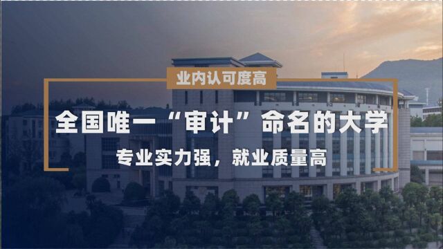 全国唯一“审计”命名的大学,专业实力强,就业质量高