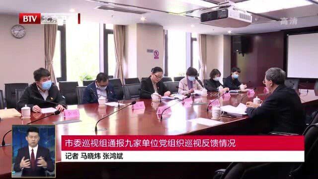 市委巡视组通报九家单位党组织巡视反馈情况