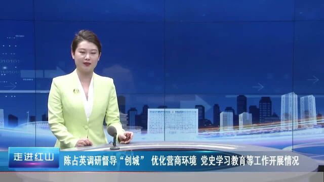 陈占英调研督导“创城” 党史学习教育等工作开展情况