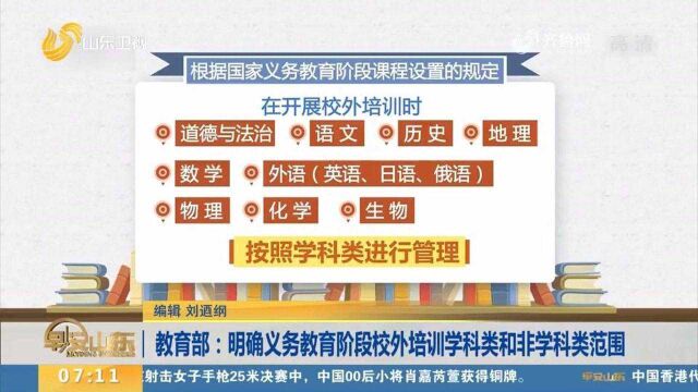 速看!教育部:明确义务教育阶段校外培训学科类和非学科类范围