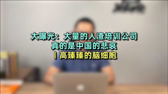 大曝光:大量的人渣培训公司,真的是中国的悲哀丨高臻臻的脑细胞