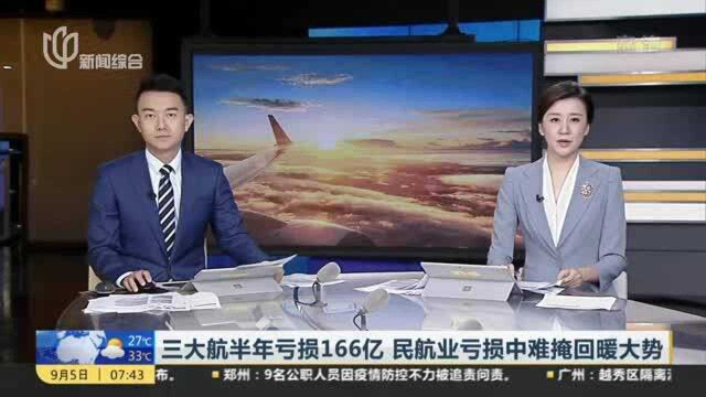 三大航半年亏损166亿 民航业亏损中难掩回暖大势