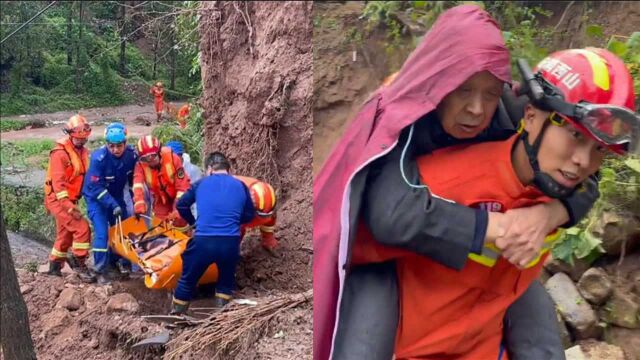 晋城沁水持续降雨引发山体滑坡,消防员踏出路来转移伤员!