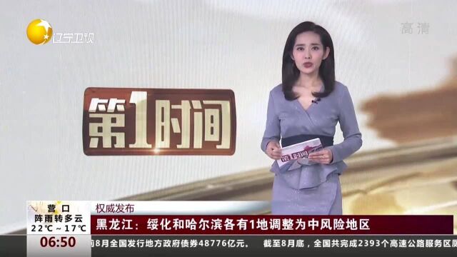 黑龙江:绥化和哈尔滨各有1地调整为中风险地区