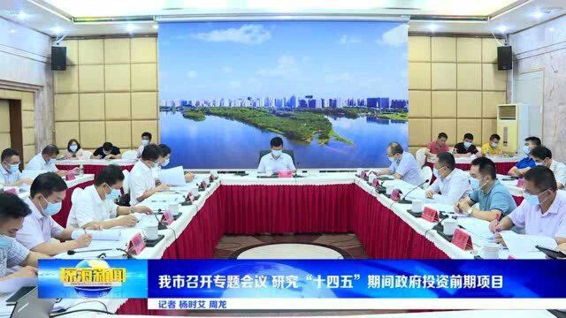 我市召开专题会议 研究“十四五”期间政府投资前期项目