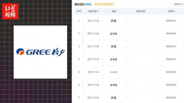继抖音带货后,格力申请孟羽童商标