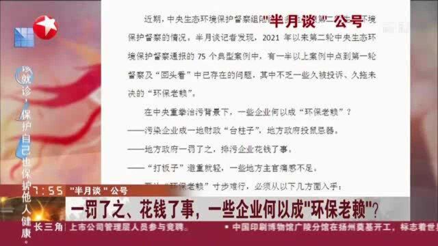 “半月谈”公号:一罚了之、花钱了事,一些企业何以成“环保老赖”?