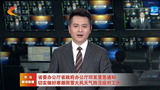 河北省委办公厅省政府办公厅印发紧急通知 切实做好寒潮雨雪大风天气防范应对工作